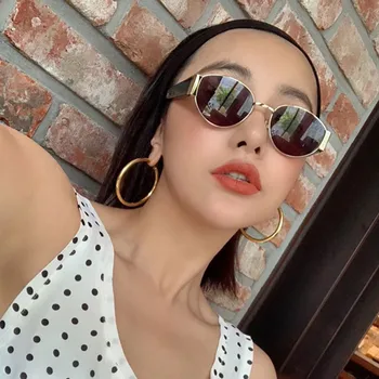 

Fashion Vintage Oval Sunglass Women Classic Designer Metal Eyewear Shades Retro Men Safe Driving Sun Glasses Male Female Goggle