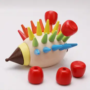 

Wooden Blocks Toys DIY Building Magnetic Colorful Hedgehog Inserted Toy Block Children Early Childhood Education Multi-color kid