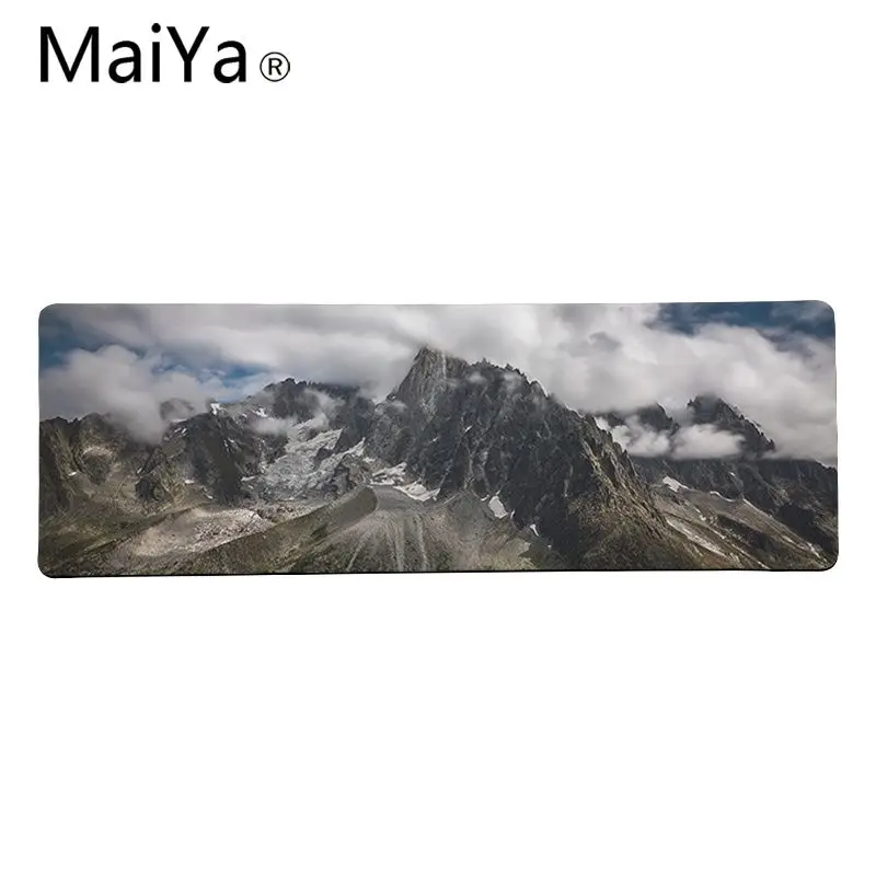 Lock Edge 40X90cm Maiya путешествия снег горы облака голубое небо натуральный резиновый игровой коврик для мыши Настольный резиновый коврик ПК игровой коврик для мыши - Цвет: Lock Edge 40X90cm