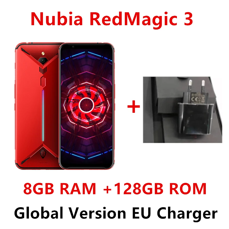 Глобальная версия Nubia Red Magic 3 8 ГБ 128 Гб мобильный телефон 6,6" Восьмиядерный процессор Snapdragon 855 передний 48MP задний 16MP 5000 мАч игровой телефон - Цвет: 8GB 128GB Red EU