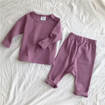 

Autumn Winter 2020 Boys And Girls Underwear Set Children Pure Cotton Warm T-Shirt Large PP Pants Home Clothes Baby Pajamas
