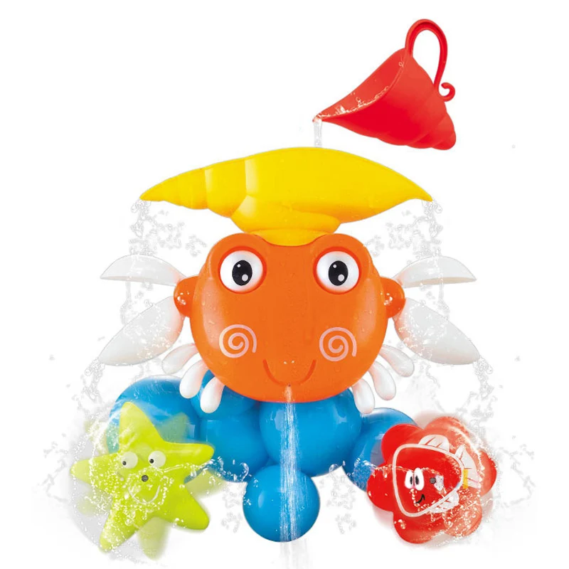  Baby Bath Water Toy Games Blinking Crab Shower Faucet Waterwheel Play Bathroom Toys For Children Ch