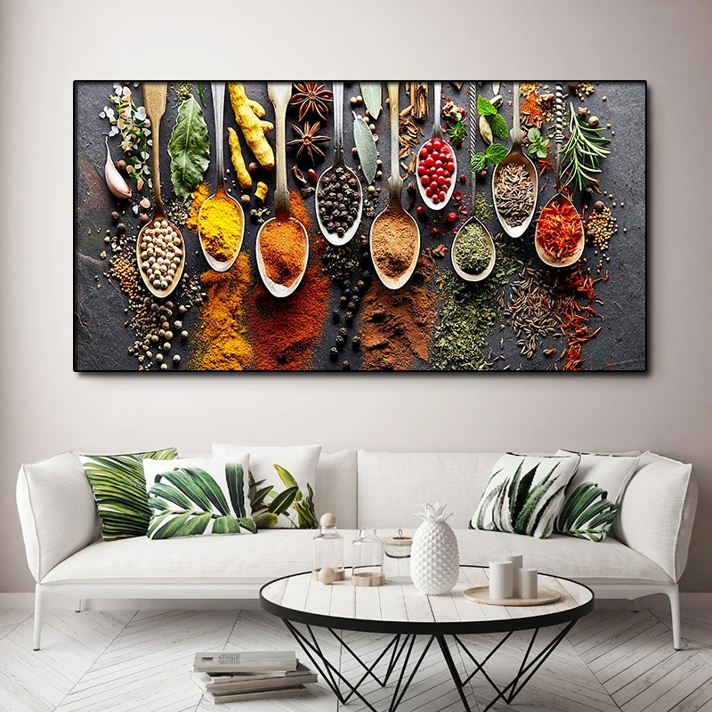 Kitchen Spices Poster Painting Modern Food Printed on Canvas Wall Art Picture Cuadros for Home Restaurant Posters Decor | Дом и сад