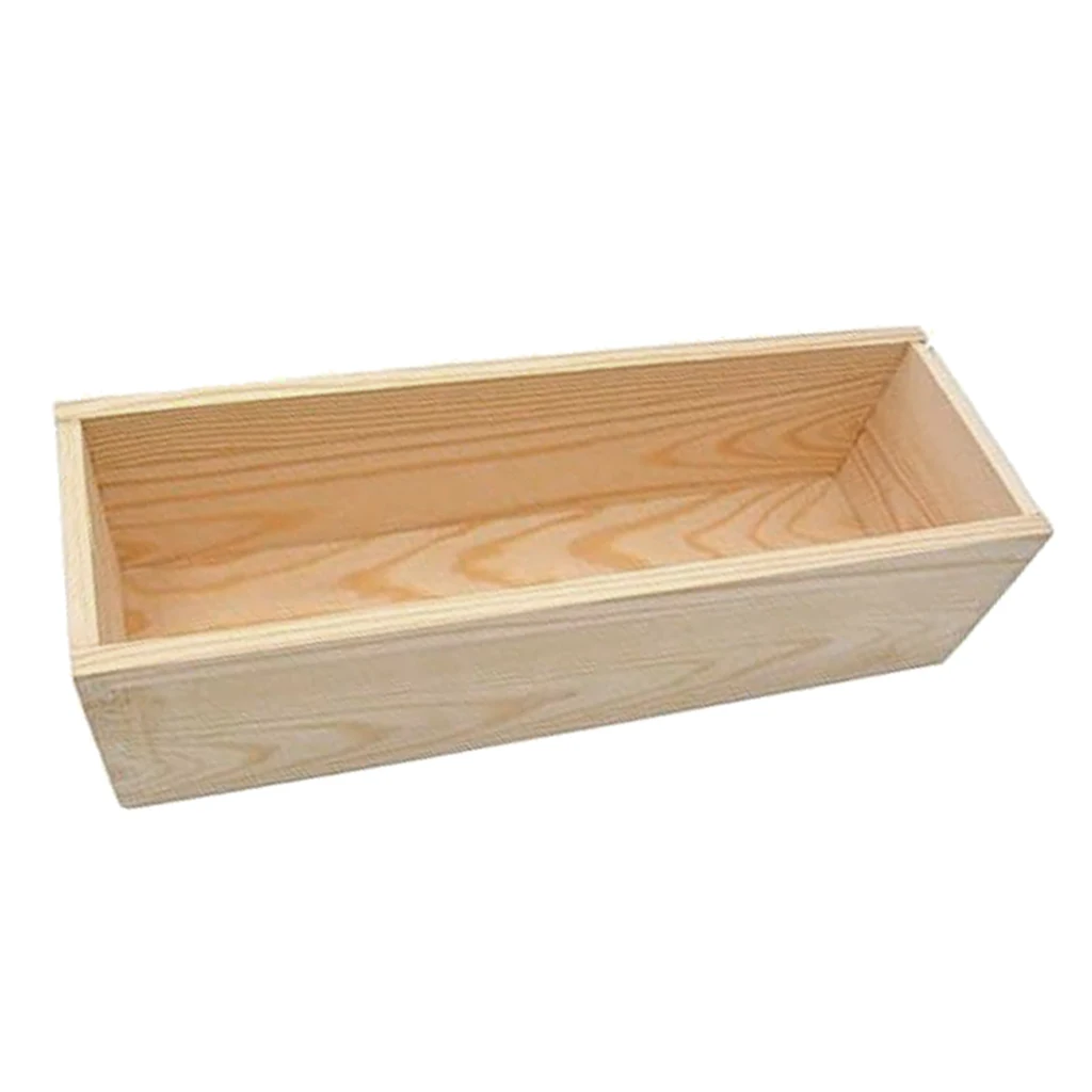 1200g Rectangular Shape Wooden Box Soap Loaf Mold Box Kit DIY Cake Bread Candle Wooden