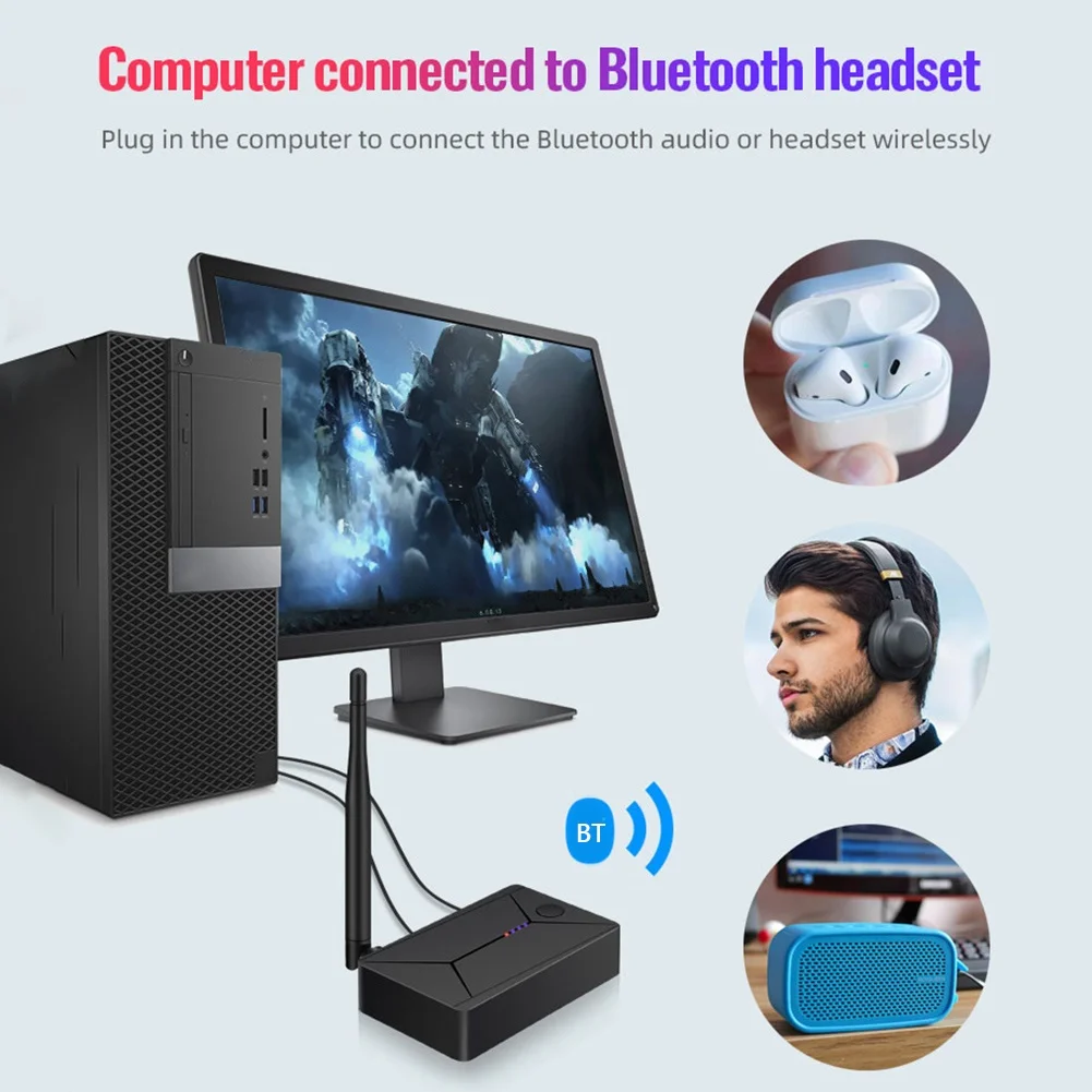 Беспроводной автомобильный адаптер Aptx HD LL Bluetooth 5 0 аудиоприемник обход 3 в 1 Spdif RCA