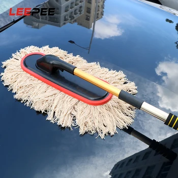 

LEEPEE Car Wash Brush Telescoping Long Handle Fibre Broom Rotating Mop Dust Removal Brush Car Cleaning Tools Car Accessories