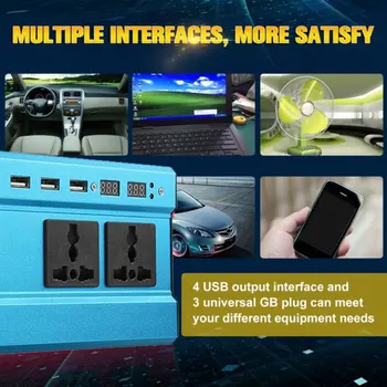 

1600W Peak Car Inverter Adapter Aluminium Alloy Solar Power Inverter Portable Vehicle Modified Sine Wave Auto Inverter