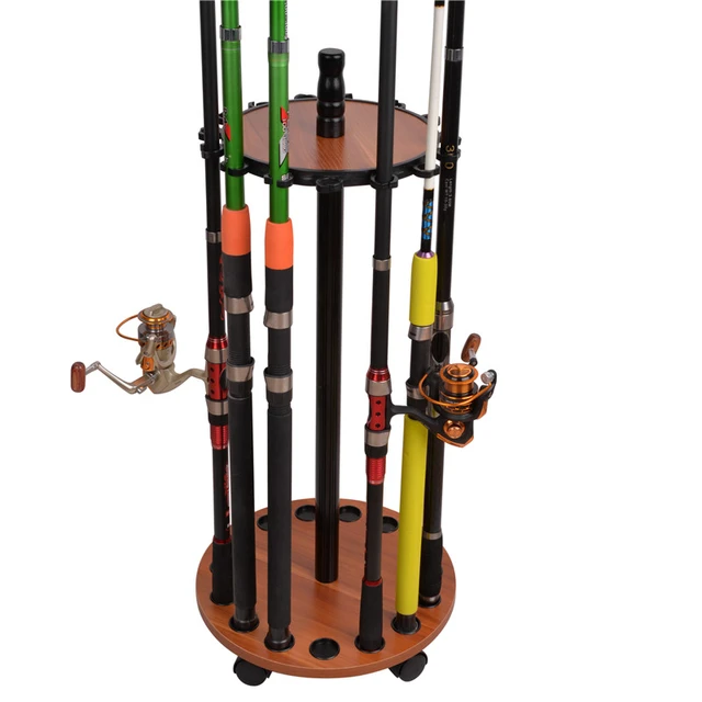 Mdf Board Fishing Rod Round 15 Fishing Rod Storage Rack For Boat Display Rod  Holder Support With Universal Wheels Tackle - Fishing Rods - AliExpress