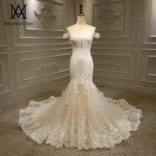 Abito sposa кружевные аппликации c бисером Русалка свадебное платье