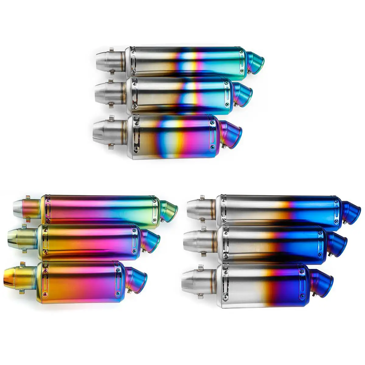 

38-51mm Stainless Steel Universal Motorcycle Exhaust Muffler Pipe with Silencer for HONDA/KawasakiSuzuki S/M/L 175/235/300mm