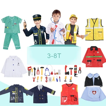

Children Boys Doctor Cosplay Costumes Halloween Carnival Birthday Gift Kids Girls Hospital Lab Medical Uniform Nurse Gown