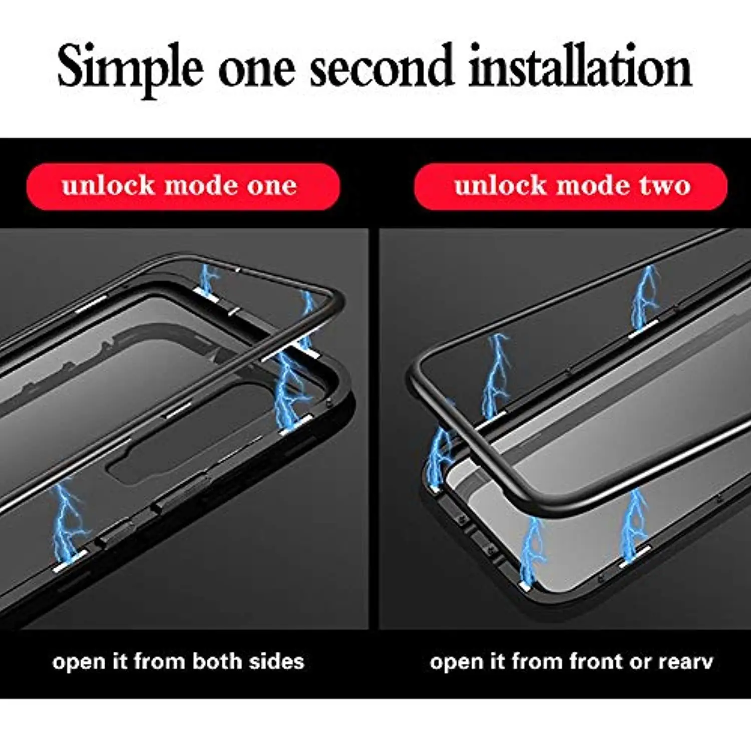 Magnetic Aluminum Bumper+ 9H Tempered Glass Back Case For Samsung A7 A9 J4 J6 Plus Cover [NO Front Glass] Phone Cases