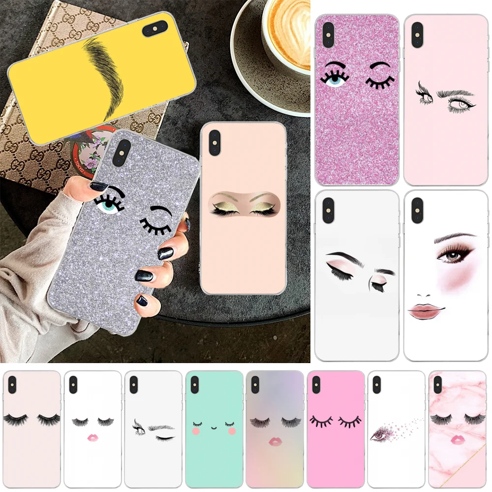 Чехол Viviana eye wink с блестящими ресницами для глаз мягкий чехол iPhone 11 pro XS MAX 8 7 6 6S Plus X 5