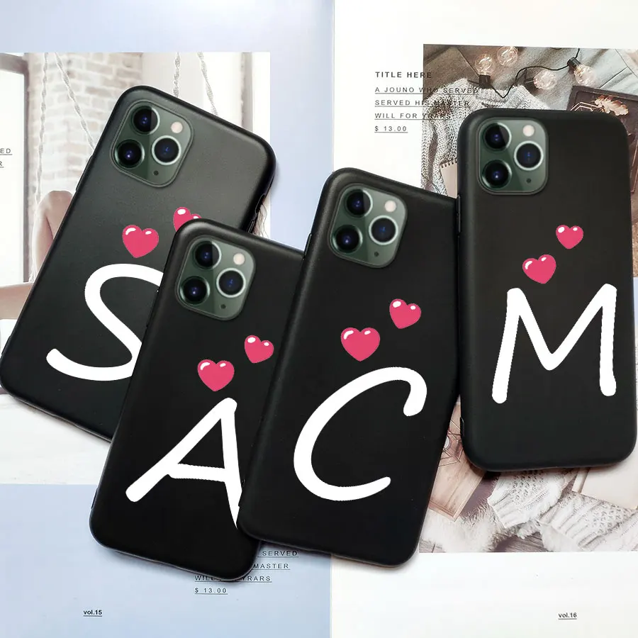 Custodia Love Heart Per Iphone 7 8 X Xr Xs Max Custodia Cover Posteriore In Silicone Per Iphone 6 6S Plus 7 Se 2020 Tpu Soft Black Maiuscola