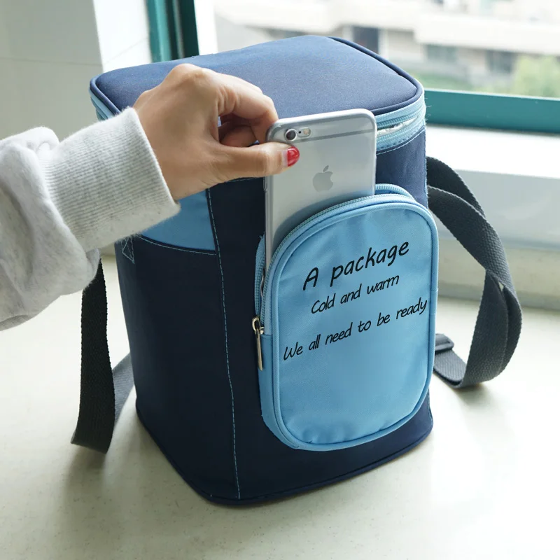 Round Lunch Box Cooler Bag Korean Style Waterproof Thickened Aluminum