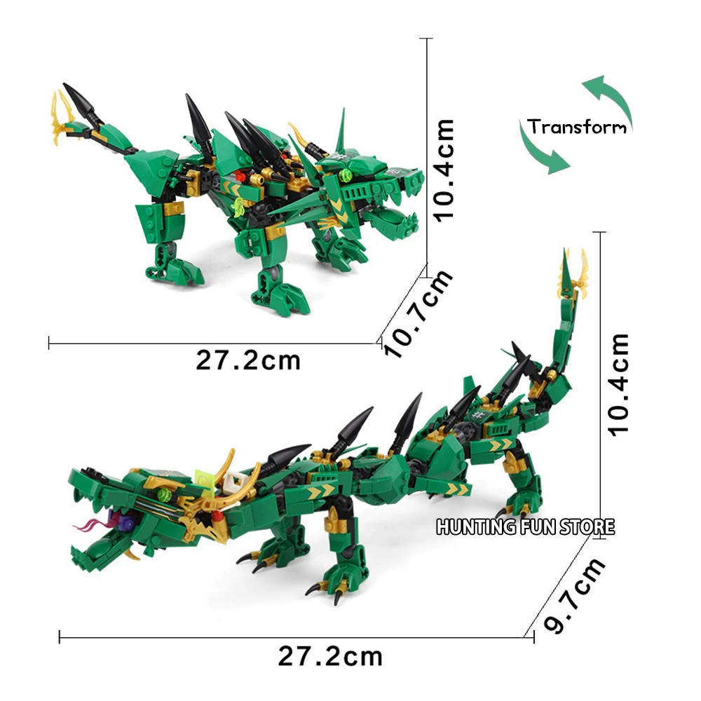 Lloyd's Green Dragon Mech совместимый Ninjagoed Seires Creator 2в1 Набор DIY строительные блоки игрушки для детей развивающие подарки