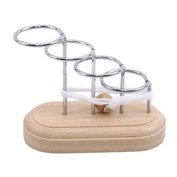 

Toys For Children And Adult Puzzle Game Classic Brain Teasers Metal Wooden Stand String Rope Puzzle Toys Best Selling For Adults