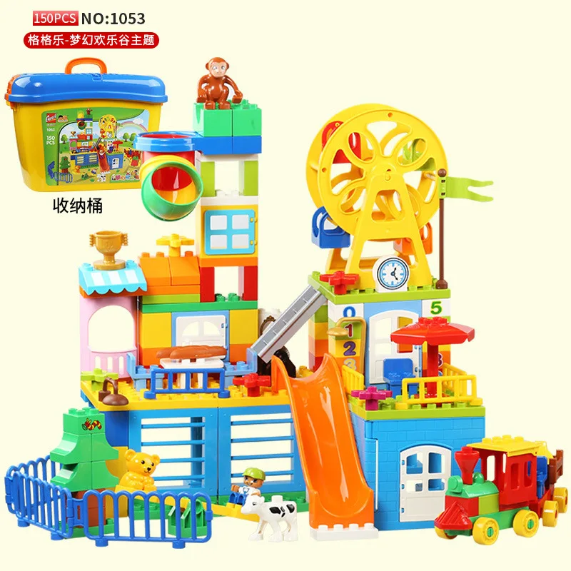 

Educational Assembled Theme Dreamy Happy Valley Scene Educational Toy Princess Music Children Large Particles ENLIGHTEN Building