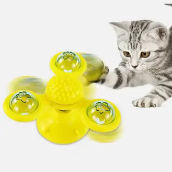 

Three-Headed Windmill Cat Toys with Suction Cup Interactive Toy for Pet