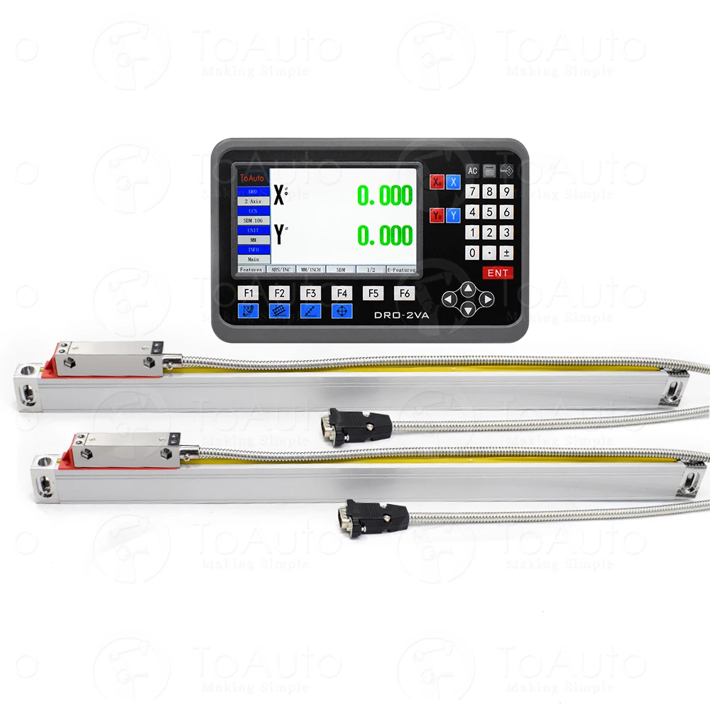 2 Axis 1μm / 5μm LCD Display Digital Readout DRO / Linear Scale mm/inch Mode for Millers Lathes Boring machines Encoder Sensor