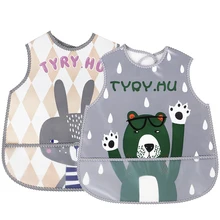 Детский мультяшный плащ, нагрудник с рисунком, одежда для еды и слюнявчик, водонепроницаемые детские нагрудники