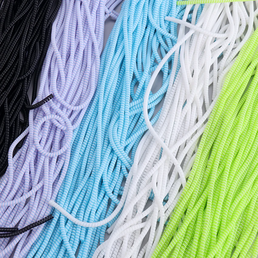 1.4m Color Phone Wire Cord Rope Protector Spring Protection Rope For USB Charging Cable Earphone Data Bobbin Winder