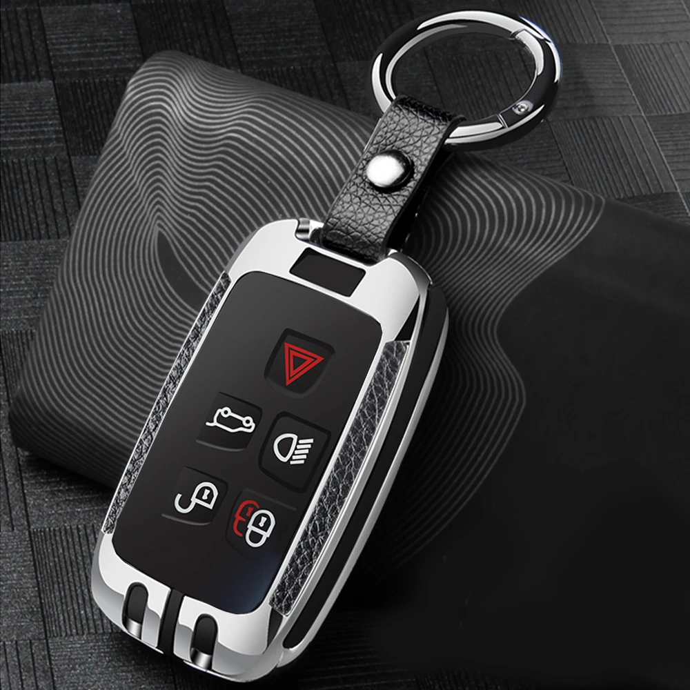 

Galvanzed Alloy Car Key Case Cover For Land Rover A9 Range Rover Sport 4 Evoque Freelander 2 Discovery For Jaguar XE XJ XJL XF