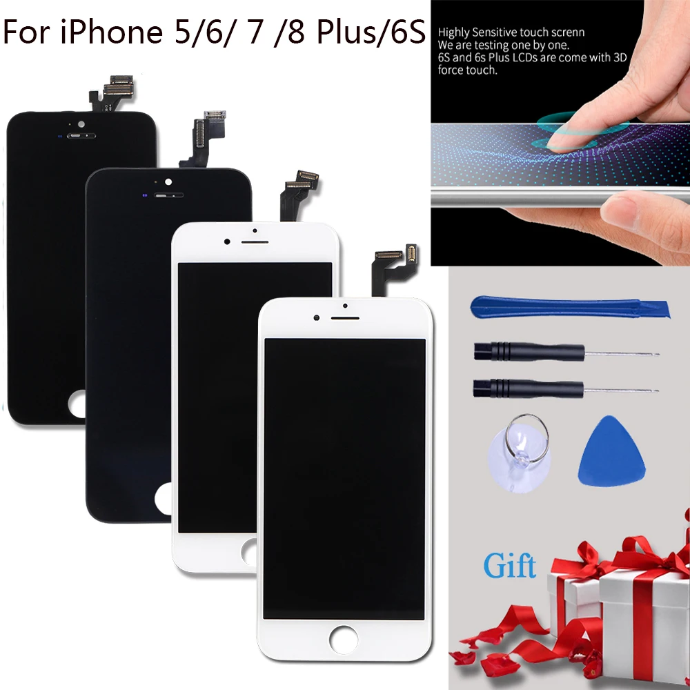 ЖК дисплей AAA + для iPhone дигитайзер сенсорного экрана в сборе 6 7 8 6S Plus X XS XR Plus|Экраны
