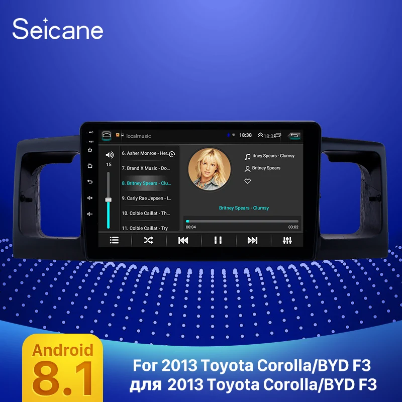 Seicane 9 inch Android 8.1 car stereo for 2013 Toyota Corolla/BYD F3 GPS Navigation Head Unit Mirro