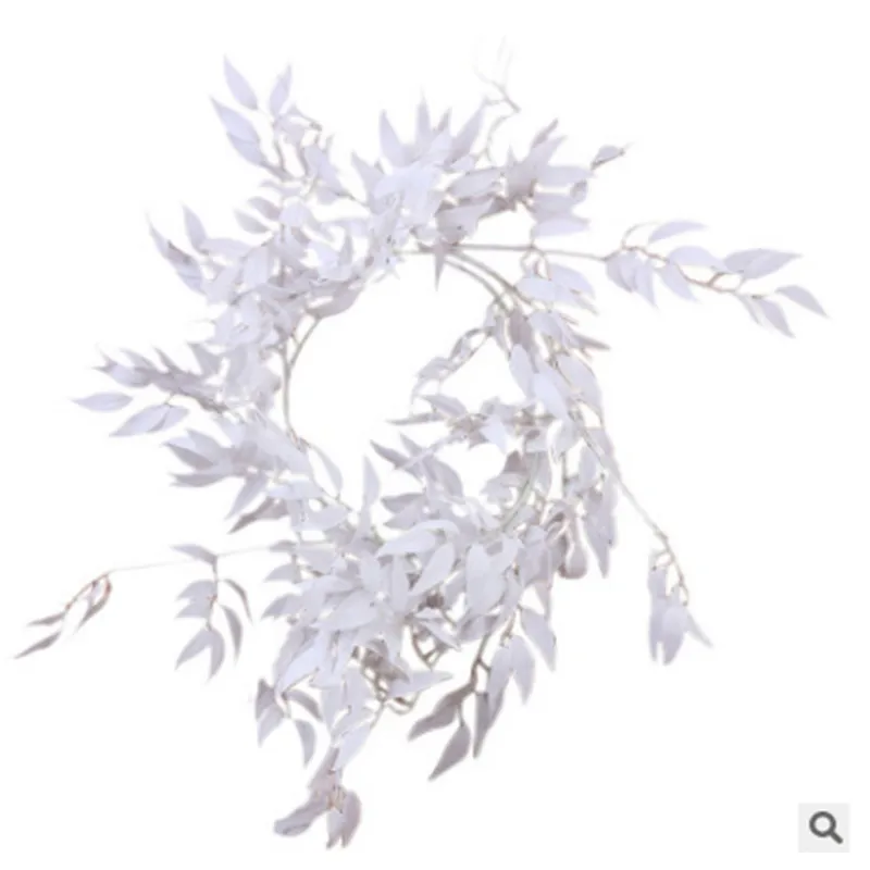 2 м искусственные листья эвкалипта ивы гирлянды свадебные Зеленые украшения для дома креативные искусственные растения украшения - Цвет: Белый