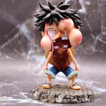 

Anime One Piece Monkey D. Luffy Figure Swollen Face Q ver. Model Toy PVC Kids Toys Mini Statue Doll Figurine 15cm