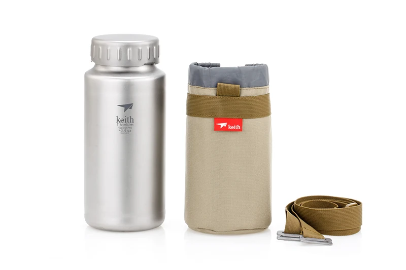 Титановая бутылка Keith, большая емкость, чайник без резьбы, бутылка с широким горлышком, сумка для чайника, большая емкость, 900 мл, 1200 мл