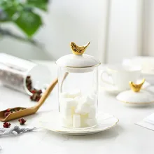 Скандинавское искусство птица стеклянная приправа чайная коробка соль сахарница простой Кухонный Контейнер для хранения еды современные украшения дома аксессуары