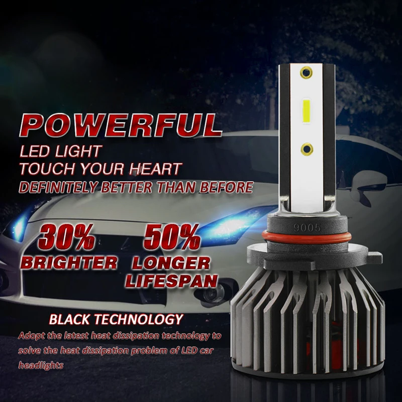 

2Pcs Car LED Light Headlight Bulb 100W 10000LM CSP LED Auto Headlights Lamp Full Aluminum Led Vehicle Headlamp Fog Lamps Bulbs