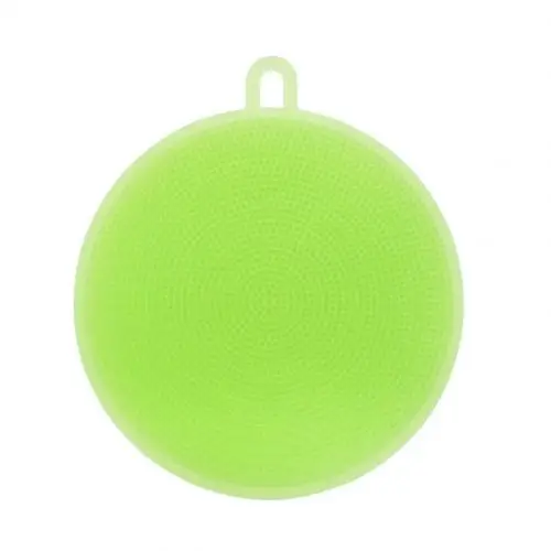 Зеленый New Silicone Round Bowl Pan Cleaning Washing Brush Scrubber Home Kitchen Gadget - Цвет: Зеленый