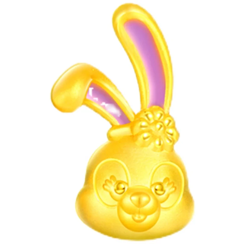 

Pure Yellow Gold Bracelet Women Hard Gold Bracelet Bunny Bracelet