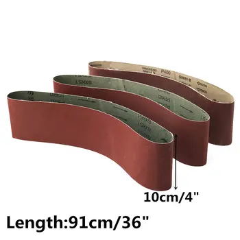 

3pcs Sanding Belts 910x100mm Aluminium Oxide Sander Sanding Belts Band 240/320/400 Grit for Wood Metal Polishing Polisher