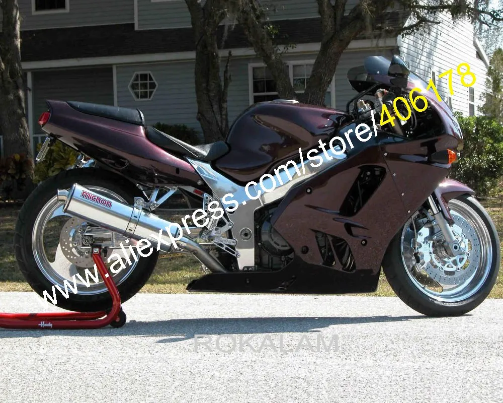 Дешевый комплект обтекателей подходит для Kawasaki ZX9R 1994-1997 ZX-9R 94-97 серебристо-черный