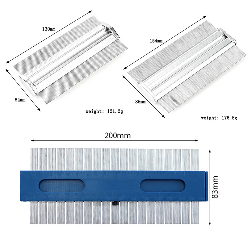 Multi-function Contour Profile Gauge Steel Metal Contour Gauge Shape Duplicator Precisely Copy Irregular Shapes Measure Ruler