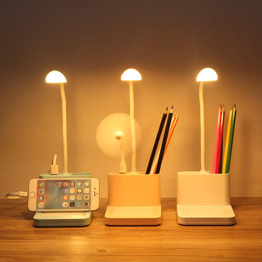 

Multi-functional LED Eye Protection Touch Table Lamp USB Charging Electrodeless Learning Lamp Creative Pen Container Reading