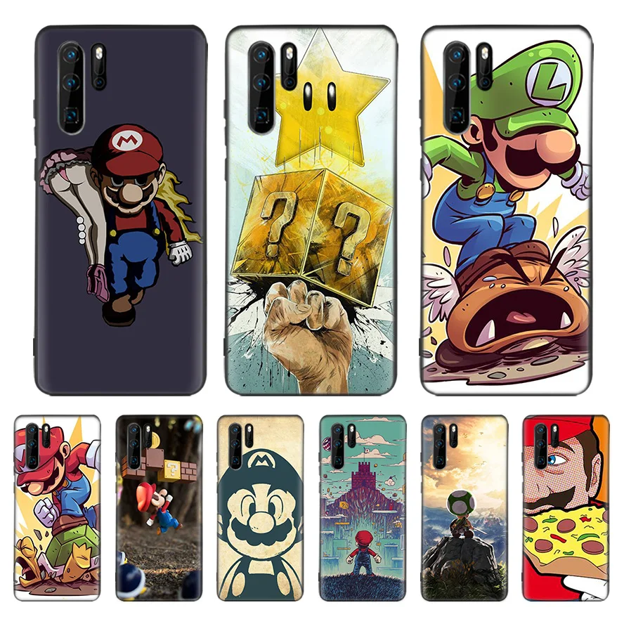 Супер Марио игра черный чехол для телефона huawei mate 30 20 10 P30 P20 P10 Pro Lite P Smart Z роскошный Coque Shell