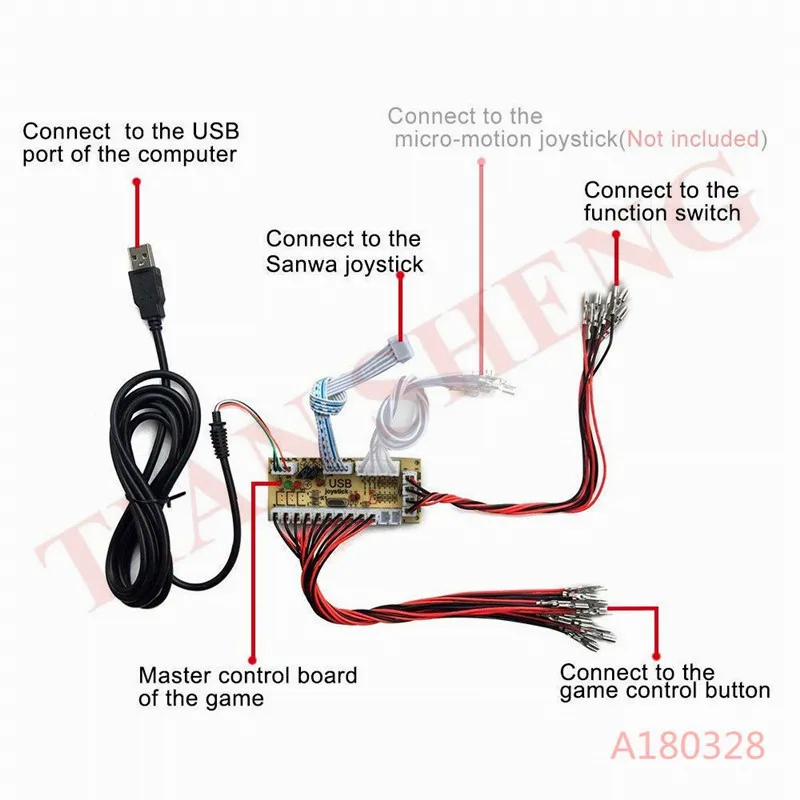 1 плеер с нулевой задержкой аркадная игра USB энкодер ПК для джойстика MAME & Raspberry Pi