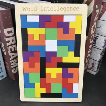 

Colorful Wooden Tangram Brain Teaser Puzzle Toys Tetris Game Preschool Magination Intellectual Educational Kid Toy