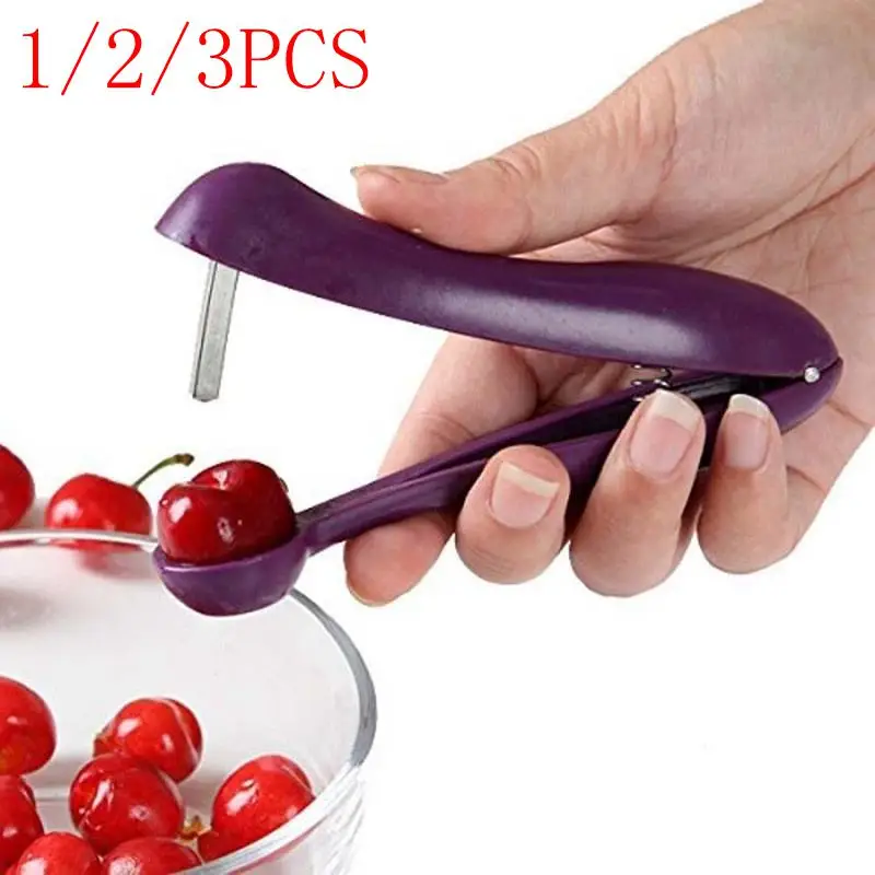 

1/2/3PC Purple Plastic Cherry Pitter Creative Kitchen Fuits & Vegetables Tools Cutters Home Kitchen Supplies 13x8.4cm