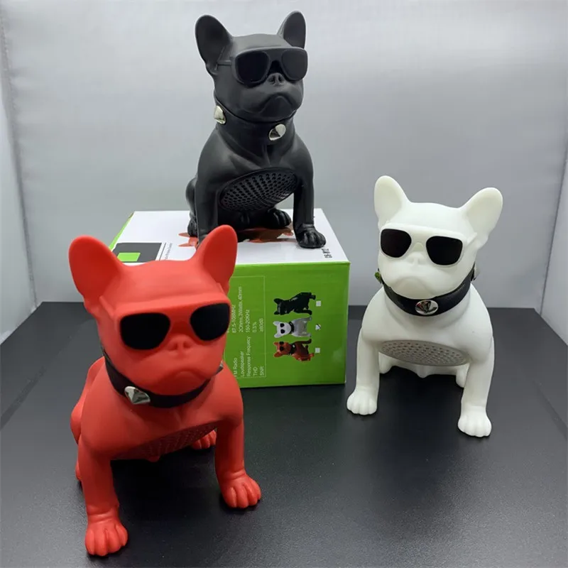 Bulldog MP3 Player Mobile Phone Bluetooth Speaker Full Body Dog Wireless Portable Cartoon Sound Desktop Audio AUX TF Card Music