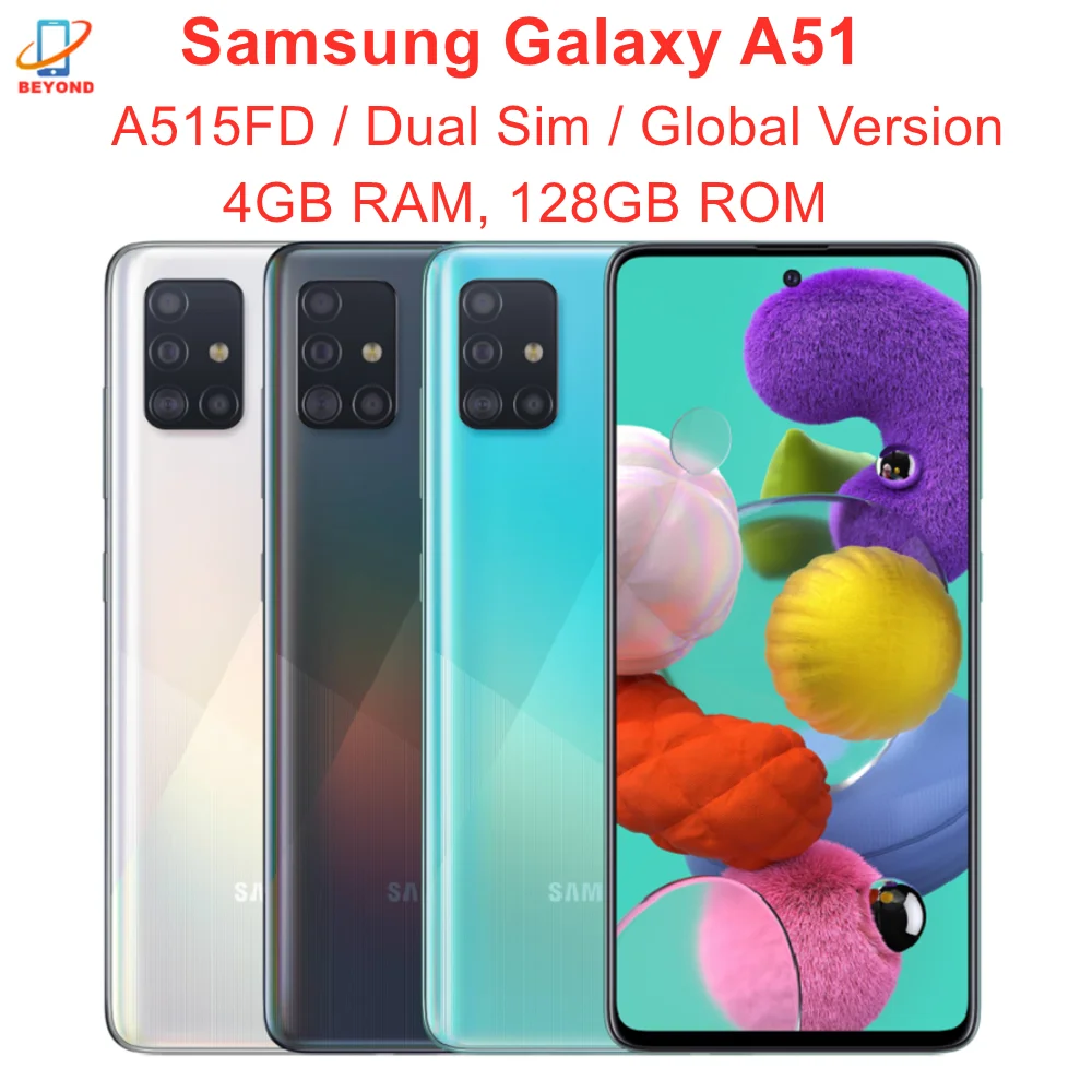 Samsung Galaxy A51 A515FD Dual SIM Global Version 6.5" 4GB RAM 128GB ROM  Octa Core 4 Camera Exynos Fingerprint NFC Cell Phone|Cellphones| -  AliExpress