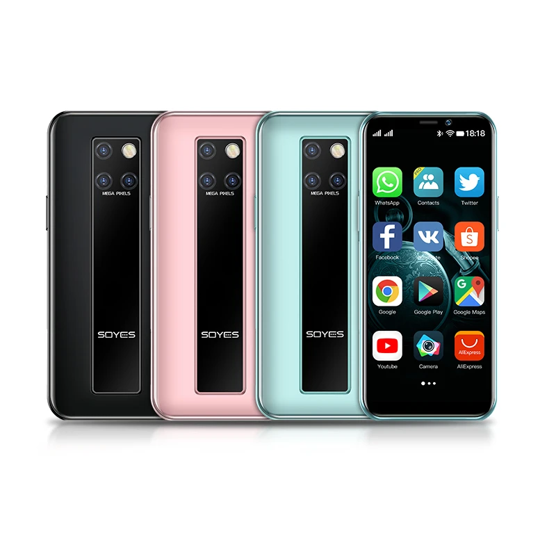Small mini 4G smartphones Android 9.0 Quad core Face ID phone 3GB RAM 32GB 64GB ROM 3.49