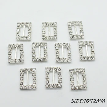 

10pcs/lot 16*12MM Rhinestone Diy Accessories Craft for Supplies Clasps & Hooks for Rubbon Hair Embellishment Decortive