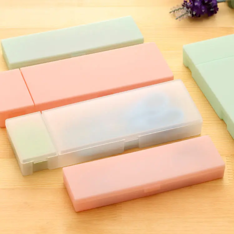 Pencil Cases Stationery Box Frosted Translucent Hard Plastic Kids