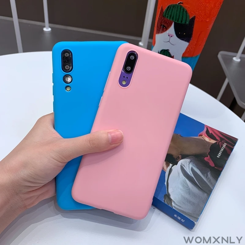 

For Huawei P20 P30 Mate 10 20 Lite Nova 3 3i 4 5 P Smart Z Plus 2019 Coque Candy Solid Color Matte Soft TPU Silicone Case Cover